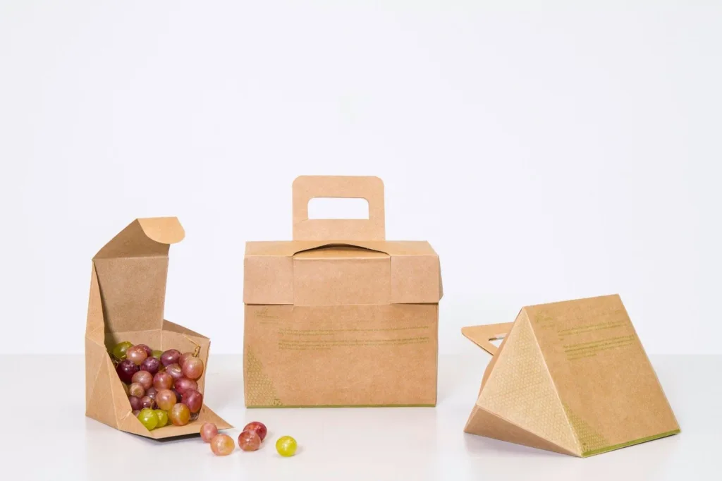 three paper bags of custom food packaging